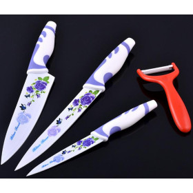 4pcs per set stainless steel coated kitchen chef knife UDTEK3003